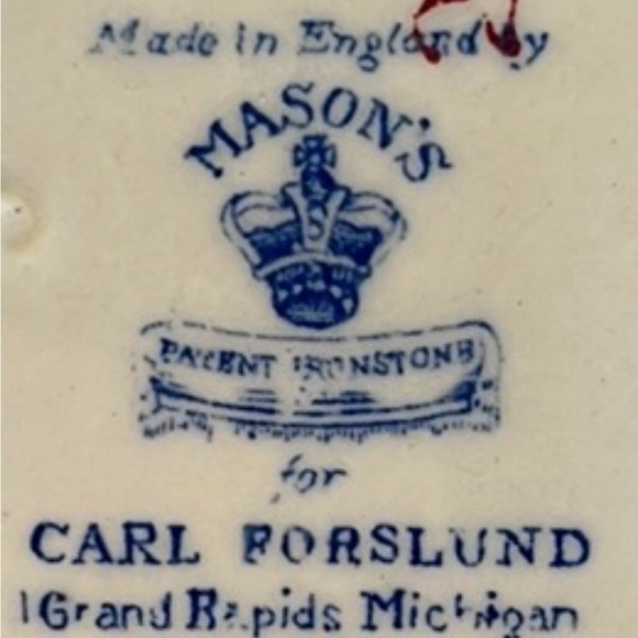 MASON’S COLONIAL PLANTATION MINI PITCHER SAUCER CARL FORSLUND - Picture 9 of 9